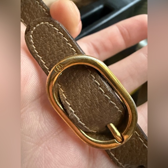 Vintage Gucci Small Shoulder Bag Web Brown GG Coated Canvas (Authentic) - Picture 12 of 12